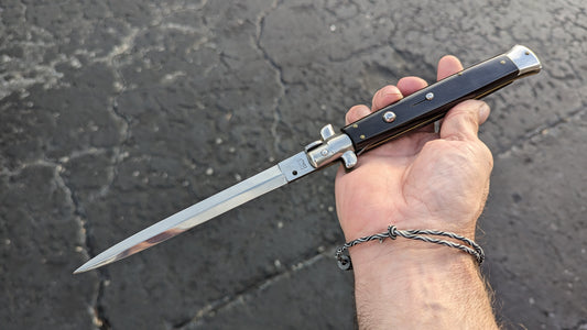 13" BELTRAME DARK HORN ITALIAN STILETTO DAGGER BLADE