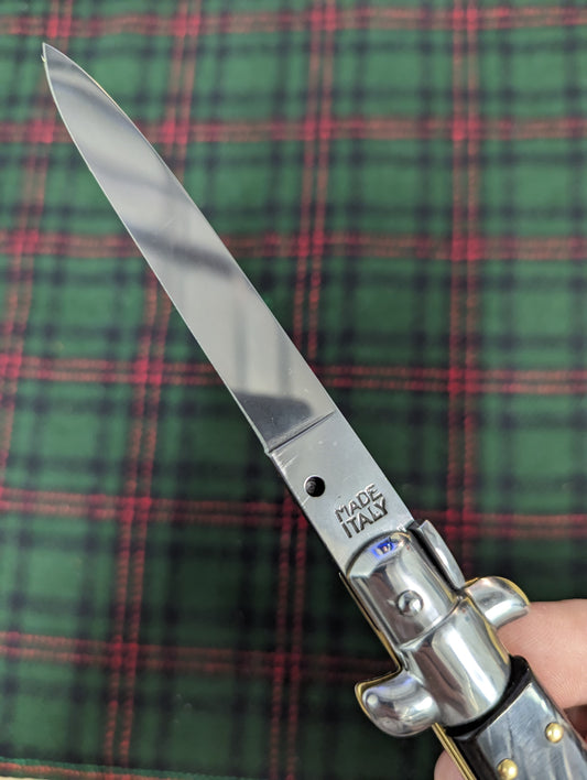 9" OL Buffalo Horn Flat Grind Italian Stiletto 1