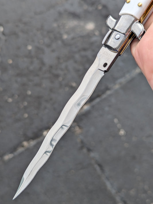 11" FRANK BELTRAME FAUX PEARL KRIS BLADE ITALIAN STILETTO