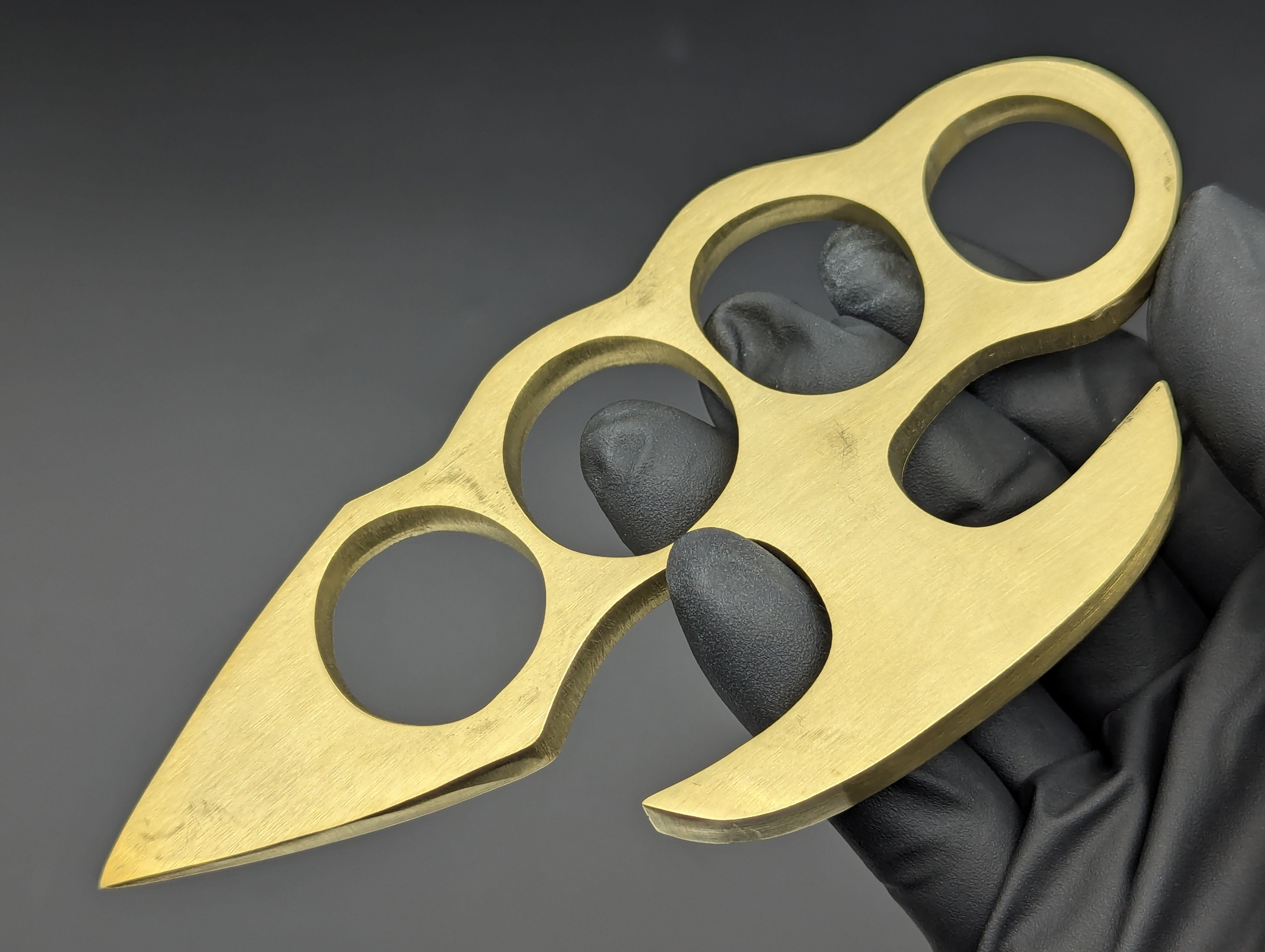 5TH ACE LINCOLN STYLE SOLID BRASS STOCK KNUCKLE DUSTER – LIGHTNING