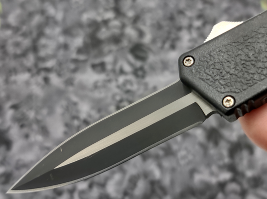 Black 2-Tone Double Edge Lightning OTF Knife