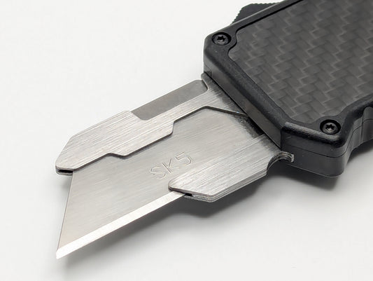 Black Carbon Fiber D/A Box Cutter OTF Knife