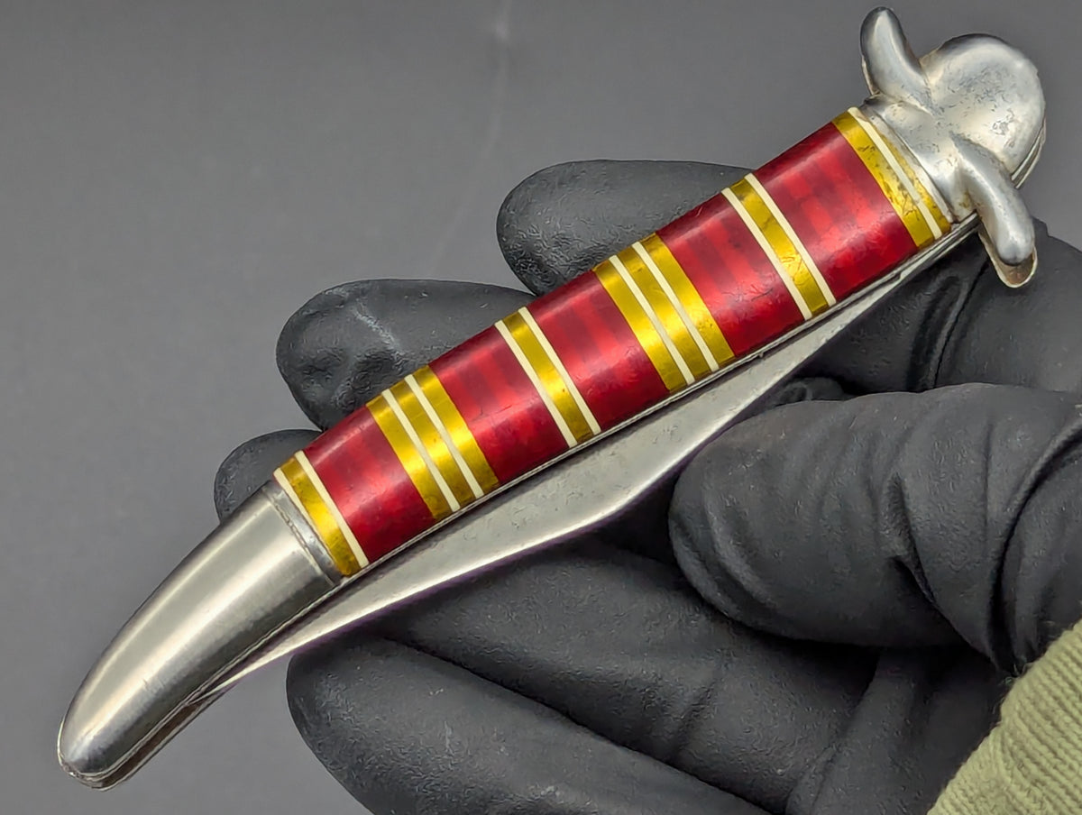 ANTIQUE IMPERIAL FIXED GUARD CANDY STRIPE SWITCHBLADE KNIFE