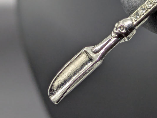 SILVER BLING SKULL MAGIC PARTY SPOON KEYRING