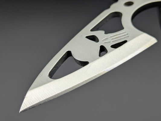 4" Wartech Ghost Skull Karambit Neck Knife Stainless
