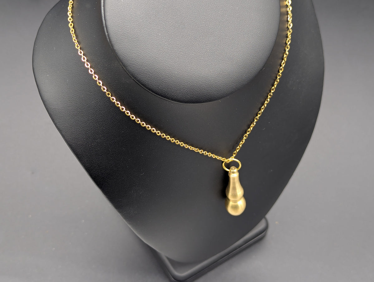 22" Gold Magic Powder Urn Mini Spoon & Screw Top Jar EDC Necklace