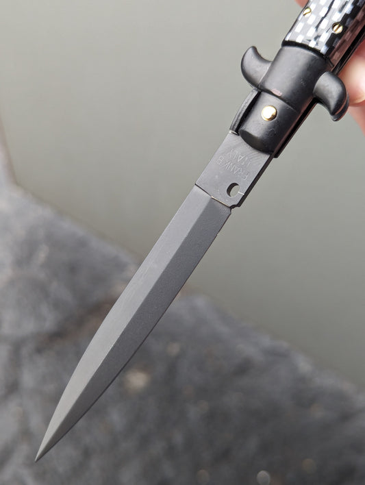 9" Frank Beltrame Tactical Faux Carbon Fiber Italian Stiletto Dag