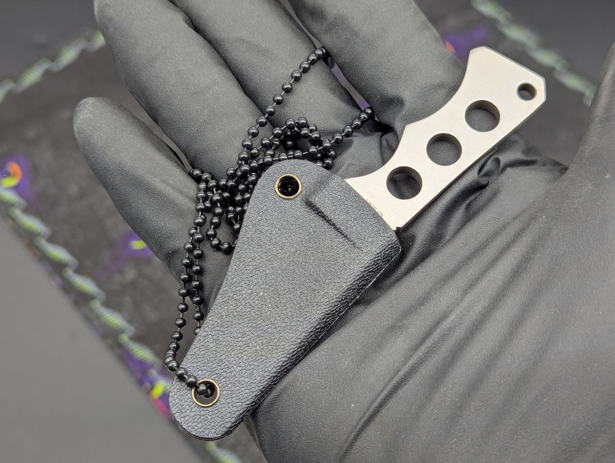 3.5" HARDENED STEEL SPIKE MINI NECK KNIFE w/ SHEATH