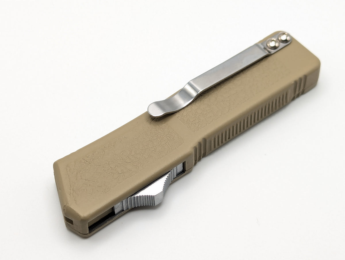 SAND LIGHTNING OTF KNIFE SERR. EDGE DROP POINT BLADE