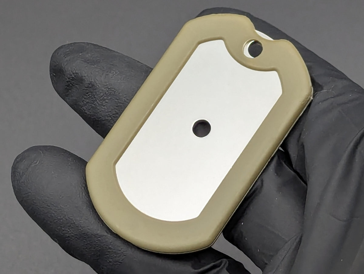 GREEN A.R.S. KNIVES 440c RAZORS EDGE DOG TAG