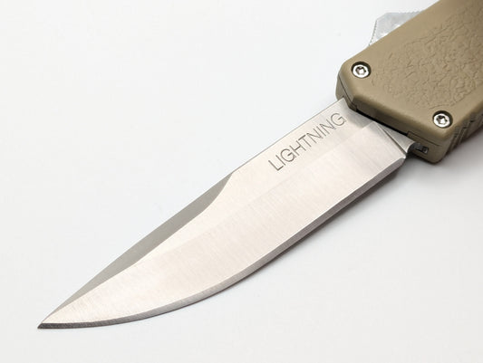 SAND LIGHTNING OTF KNIFE DROP POINT BLADE