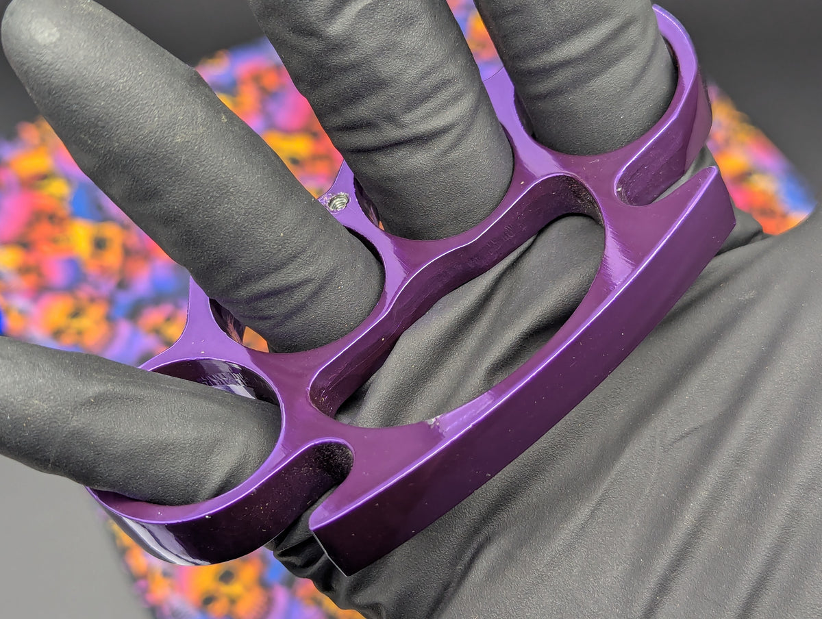 Metallic Purple Alloy Square Top Brass Knuckles