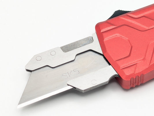 Red Molded Aluminum D/A Box Cutter OTF Knife
