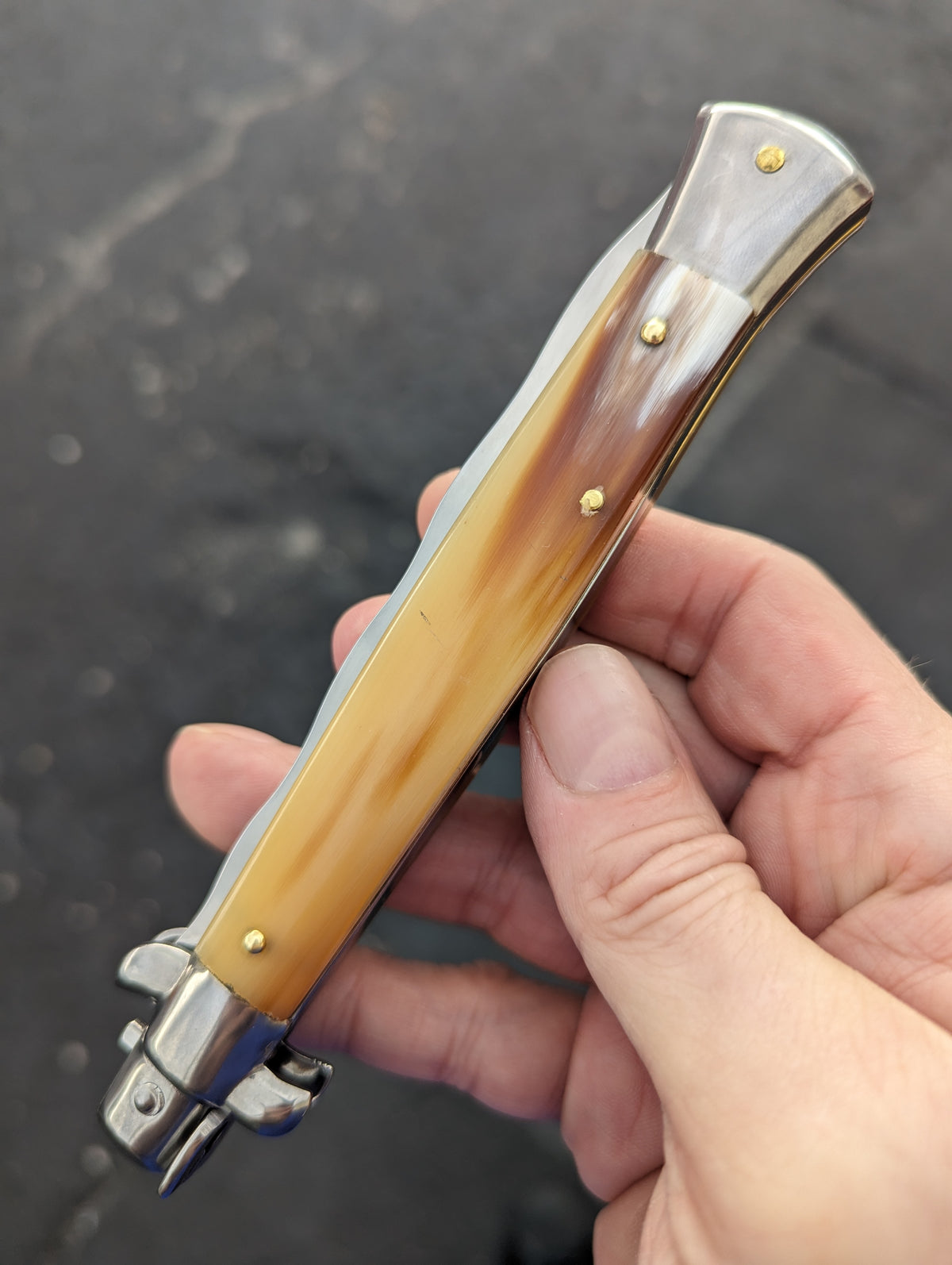 11" FRANK BELTRAME HONEY HORN KRIS BLADE ITALIAN STILETTO #1