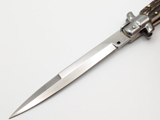 11" FRANK BELTRAME STAG HORN ITALIAN STILETTO BAYO