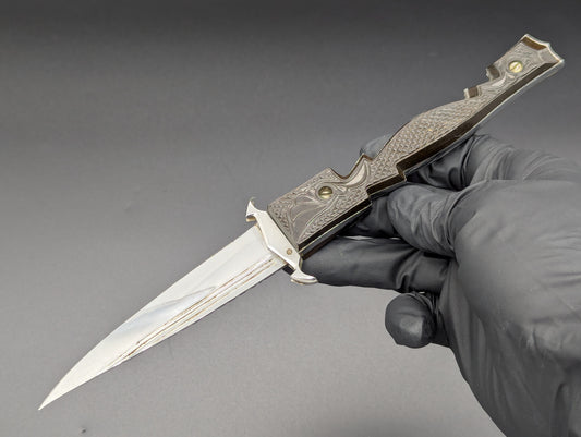Vintage Soviet Era GOTHIC DAGGER Russian Prison Switchblade Knife