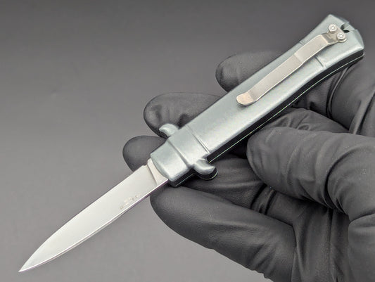 MINI STILETTO D/A CALI-LEGAL OTF KNIFE GREY