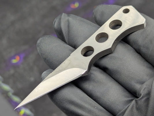 3.5" HARDENED STEEL SPIKE MINI NECK KNIFE w/ SHEATH