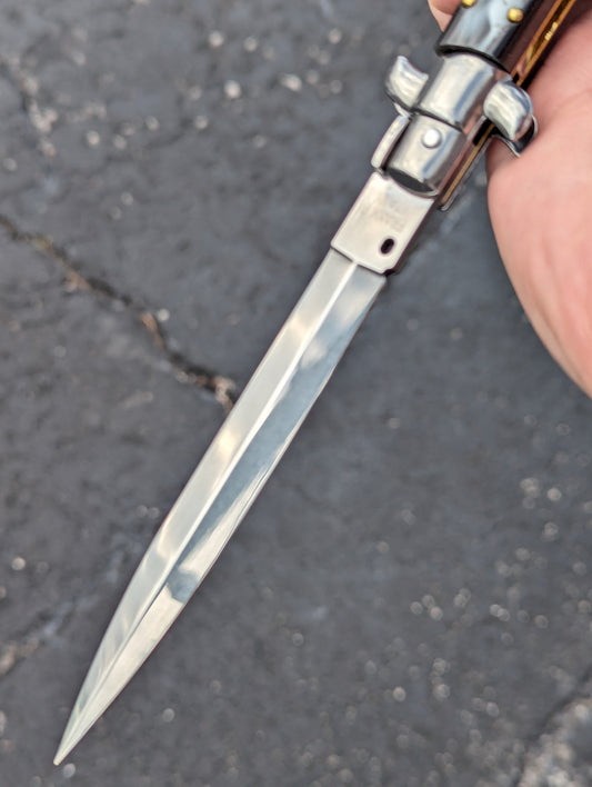 11" FRANK BELTRAME FAUX FLAMED HORN ITALIAN STILETTO BAYONET 1
