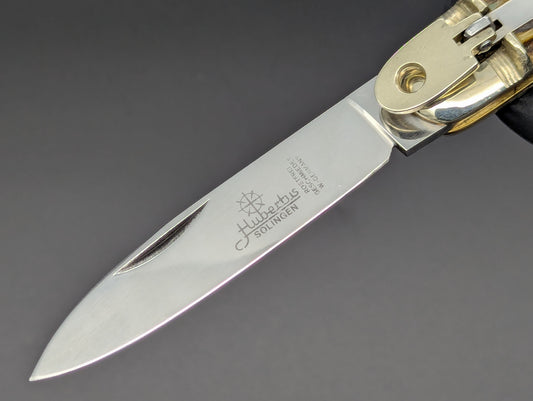WEST GERMAN HUBERTUS 7.75" STAG HORN SWITCHBLADE KNIFE