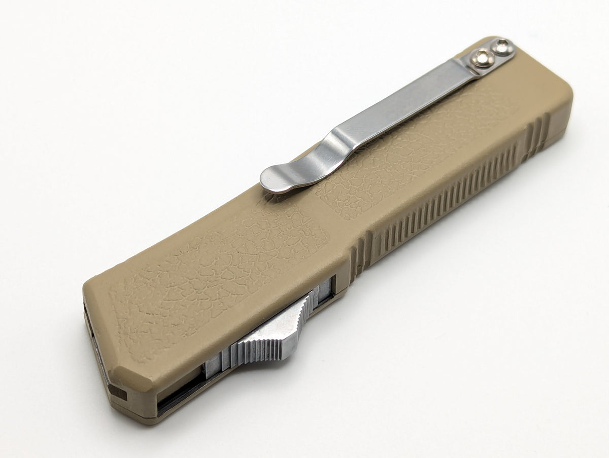 LIGHTNING OTF KNIFE 2-TONE PLAIN TANTO BLADE