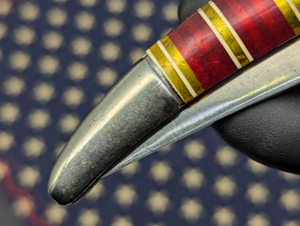 ANTIQUE HAMMER BRAND CANDY STRIPE TOOTHPICK SWITCHBLADE KNIFE
