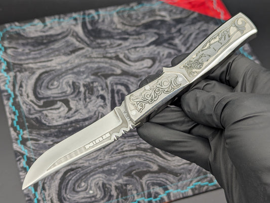 Engraved Stainless Russian Prison Made RPK Automatic Switchblade Knife