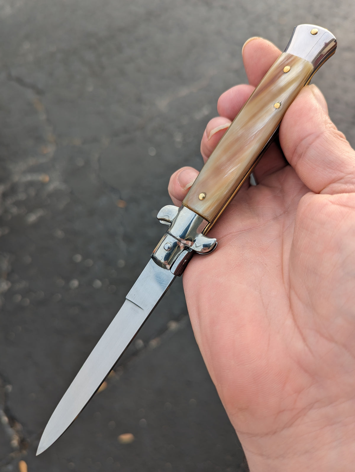 9" Renzo Beltrame Honey Horn Flat Grind Italian Stiletto #3