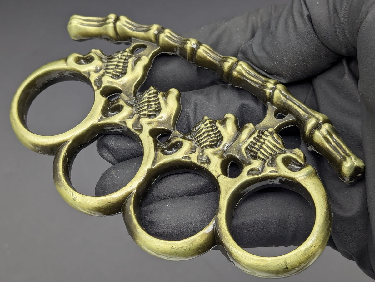 ANTIQUED BRASS BONEYARD BRASS KNUCKLE DUSTER