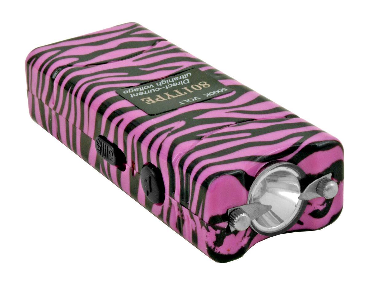 THUNDER BLAST PINK ZEBRA LED FLASHLIGHT STUN GUN