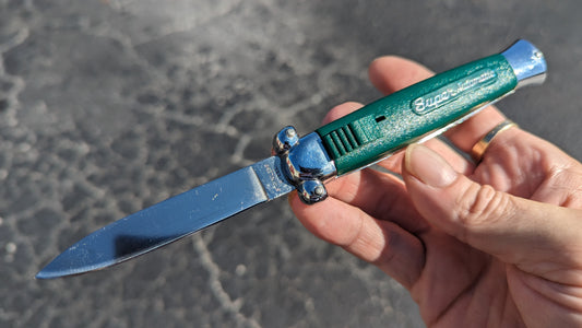 VINTAGE 80'S GREEN "SUPER-AUTOMATIC" OTF KNIFE