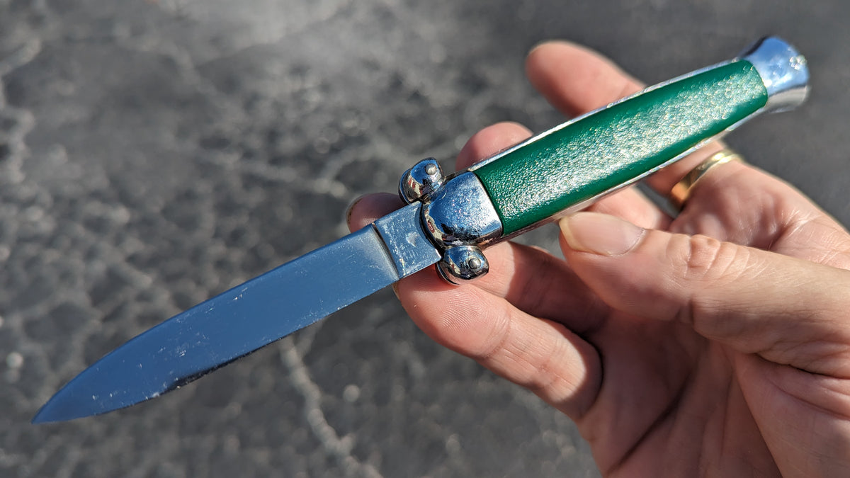 VINTAGE 80'S GREEN "SUPER-AUTOMATIC" OTF KNIFE
