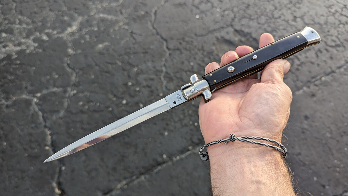 13" BELTRAME DARK HORN ITALIAN STILETTO DAGGER BLADE