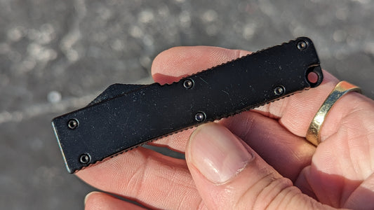 BLACK FIRECRACKER MINI D/A OTF KNIFE w/ TANTO