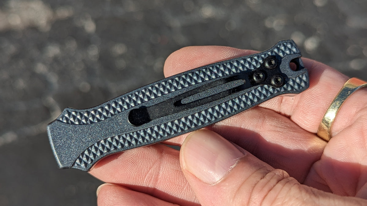 GREY PIRANHA MINI D/A OTF KNIFE w/ TANTO