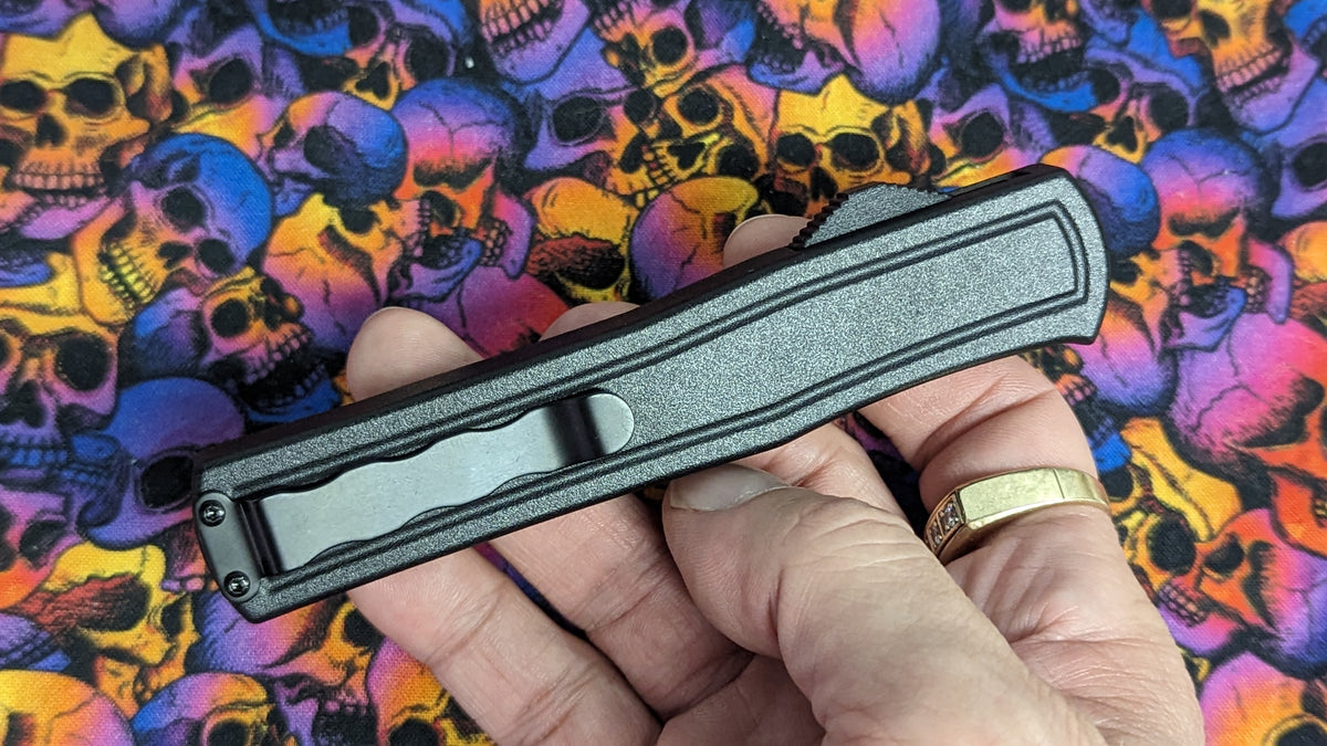 AKC ITALY F-20 DUAL ACTION OTF BLACK BRASS INLAY