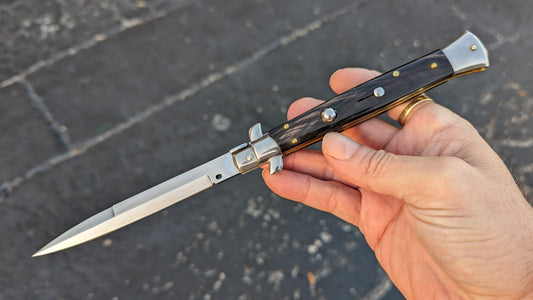 11" FRANK BELTRAME BUFFALO HORN ITALIAN STILETTO BAYONET