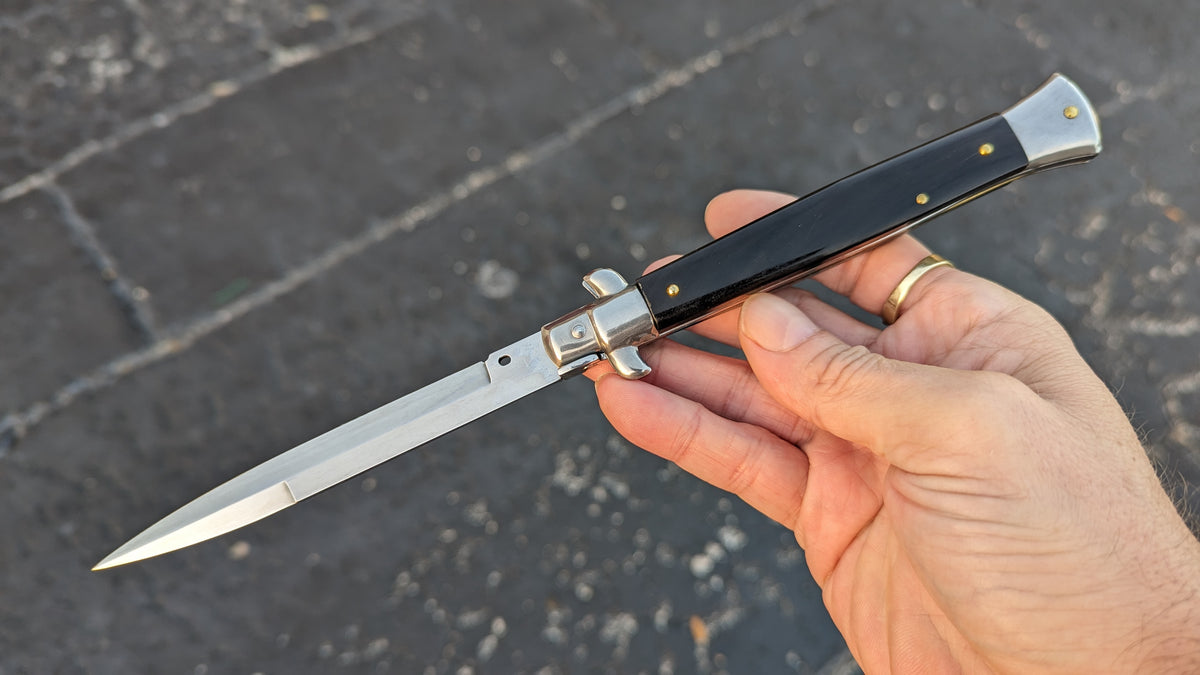 11" FRANK BELTRAME BUFFALO HORN ITALIAN STILETTO BAYONET