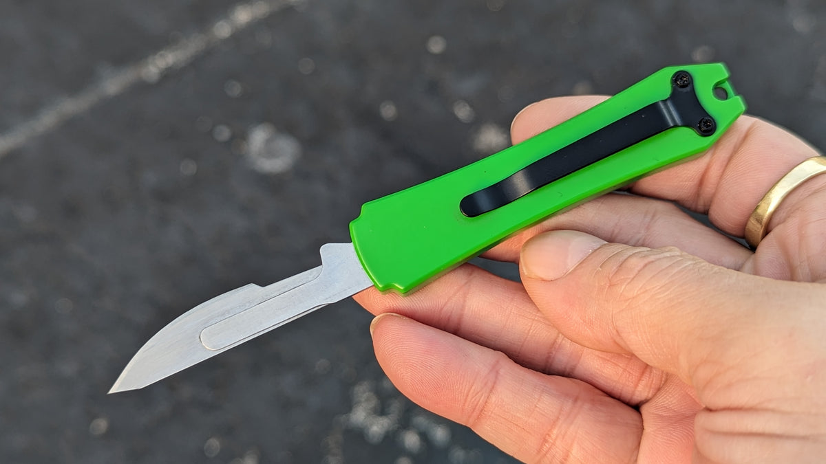 GREEN MINI COFFIN SCALPEL OTF KNIFE