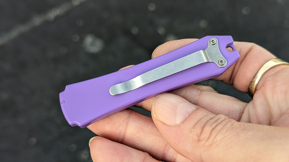 PURPLE MINI COFFIN SCALPEL OTF KNIFE