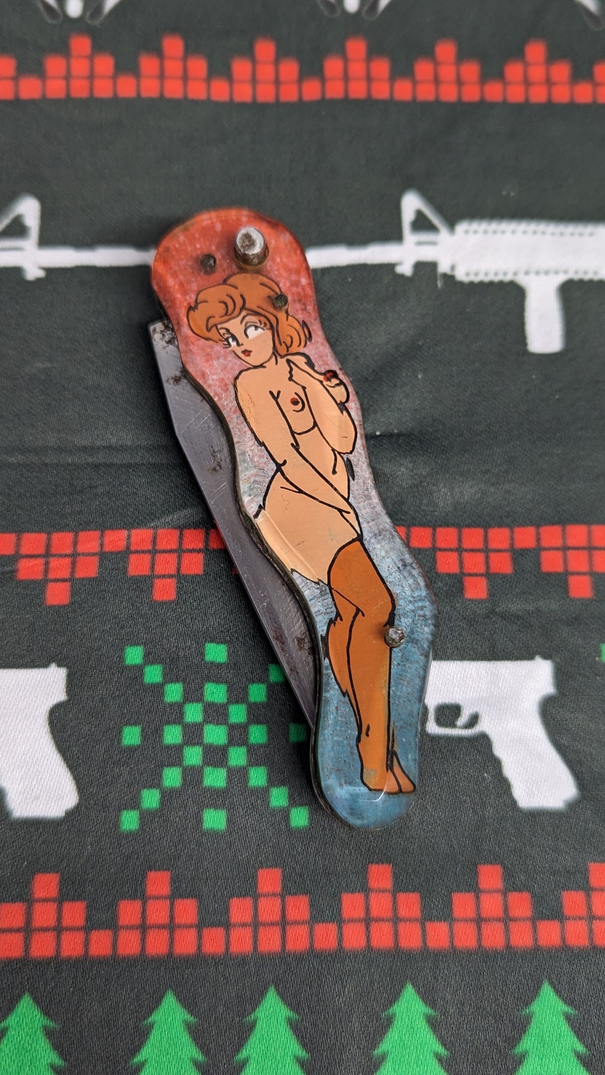 Vintage Russian Prison Made Pinup Knife 3