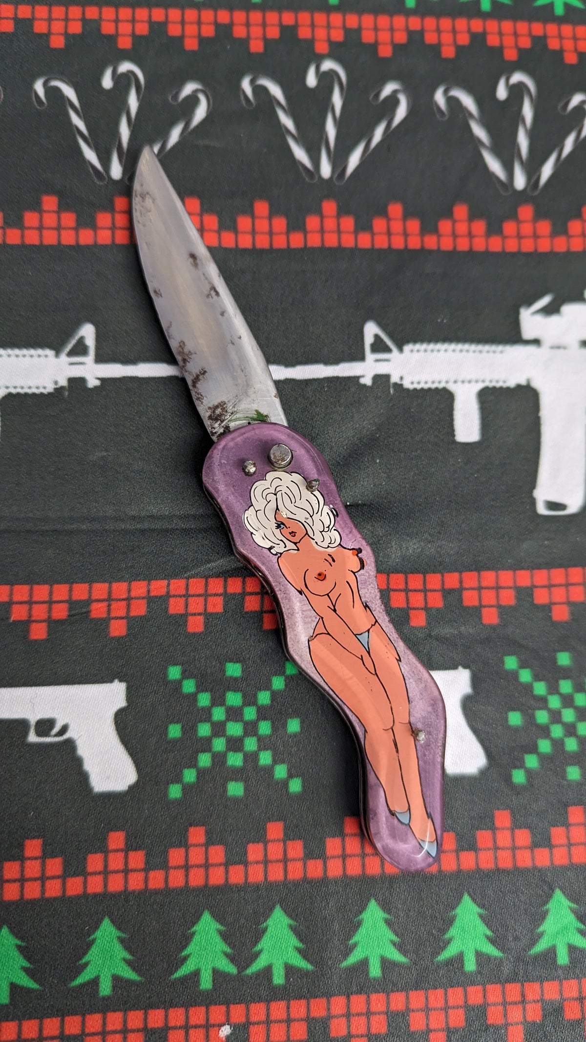 Vintage Russian Prison Made Pinup Knife 2