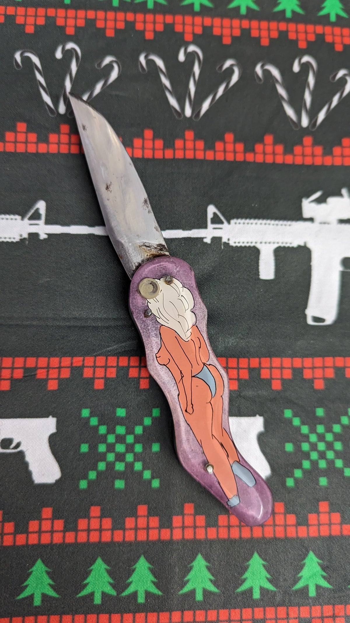 Vintage Russian Prison Made Pinup Knife 2