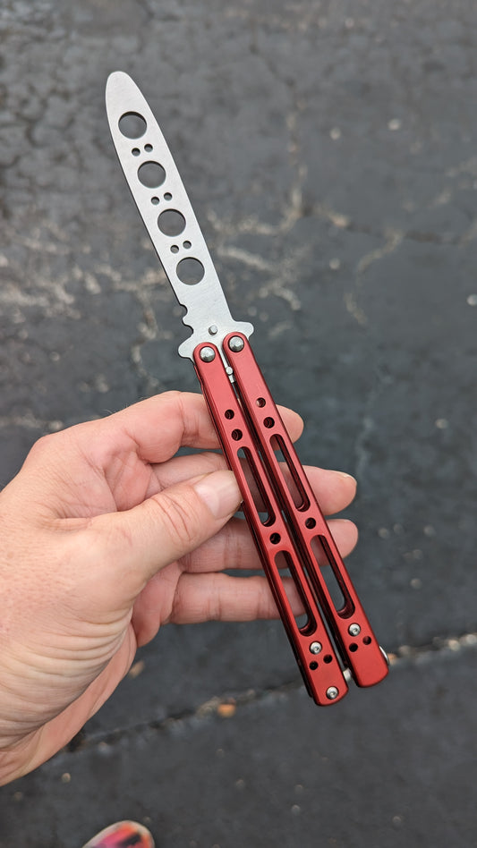 RED SKELETONIZED BALISONG TRAINER