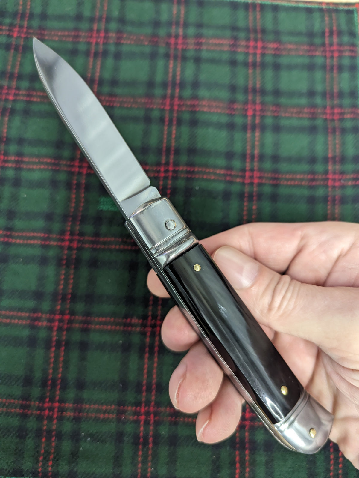 AKC ITALY BUFFALO HORN AUTOMATIC LEVERLOCK 2