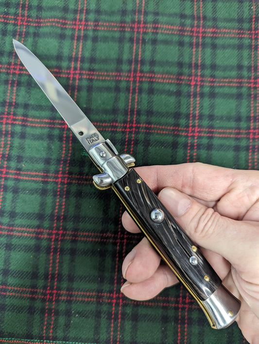 9" OL Buffalo Horn Flat Grind Italian Stiletto 1