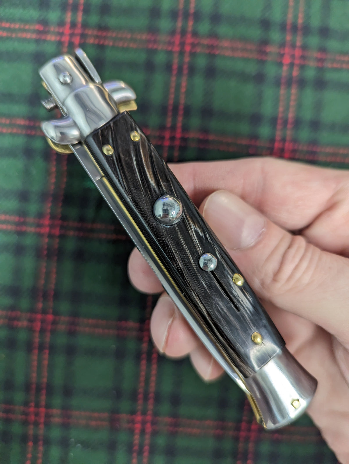 9" OL Buffalo Horn Flat Grind Italian Stiletto 1