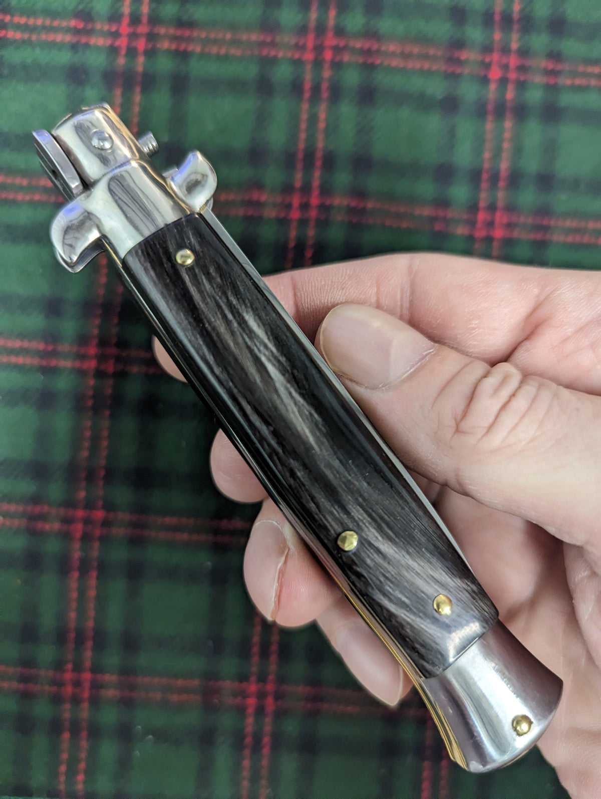 9" OL Buffalo Horn Flat Grind Italian Stiletto 1