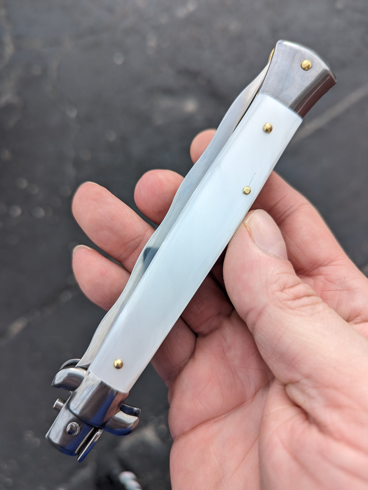 11" FRANK BELTRAME FAUX PEARL KRIS BLADE ITALIAN STILETTO
