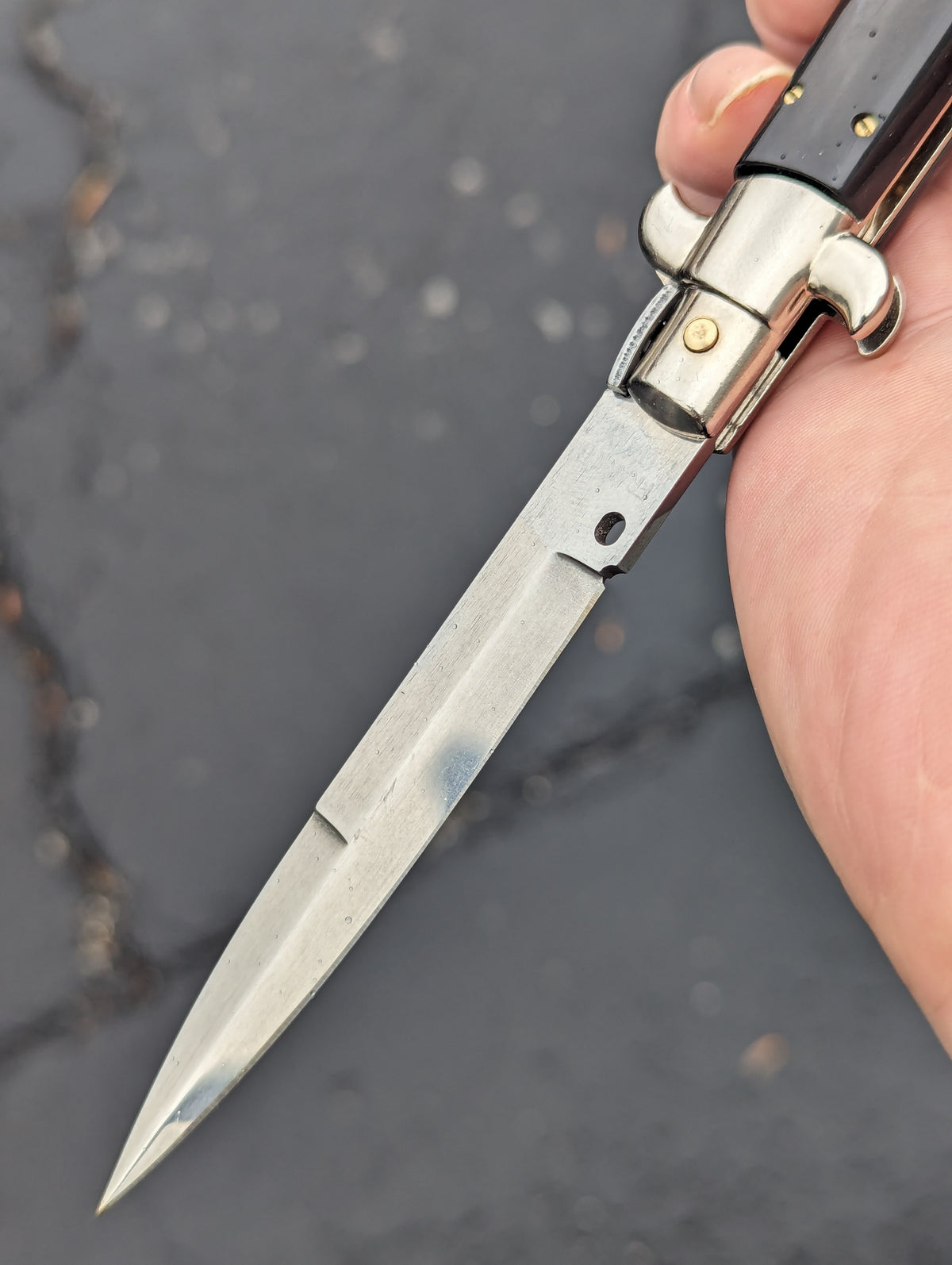9" Frank Beltrame Black Scale Italian Stiletto Bayonet